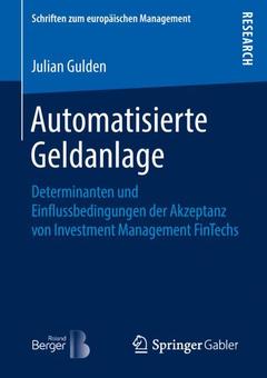 Cover of the book Automatisierte Geldanlage
