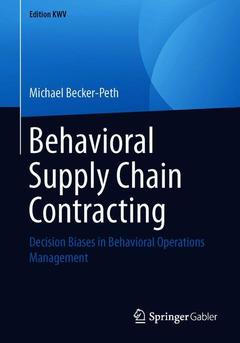 Couverture de l’ouvrage Behavioral Supply Chain Contracting