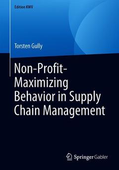 Couverture de l’ouvrage Non-Profit-Maximizing Behavior in Supply Chain Management