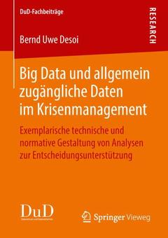Couverture de l’ouvrage Big Data und allgemein zugängliche Daten im Krisenmanagement 