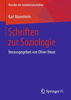 Couverture de l’ouvrage Schriften zur Soziologie