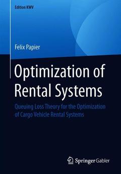 Couverture de l’ouvrage Optimization of Rental Systems