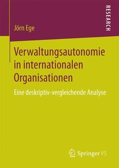 Couverture de l’ouvrage Verwaltungsautonomie in internationalen Organisationen