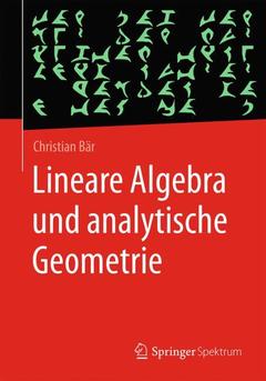 Cover of the book Lineare Algebra und analytische Geometrie