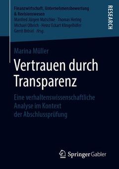 Cover of the book Vertrauen durch Transparenz