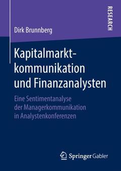 Couverture de l’ouvrage Kapitalmarktkommunikation und Finanzanalysten