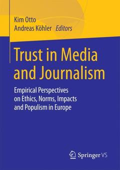 Couverture de l’ouvrage Trust in Media and Journalism