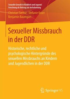 Couverture de l’ouvrage Sexueller Missbrauch in der DDR