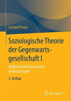 Couverture de l’ouvrage Soziologische Theorie der Gegenwartsgesellschaft I