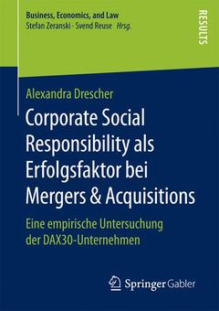 Couverture de l’ouvrage Corporate Social Responsibility als Erfolgsfaktor bei Mergers & Acquisitions