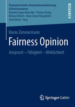 Couverture de l’ouvrage Fairness Opinion