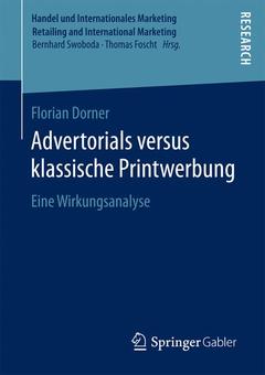 Cover of the book Advertorials versus klassische Printwerbung