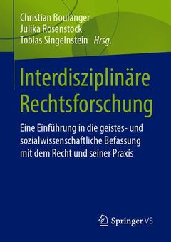 Couverture de l’ouvrage Interdisziplinäre Rechtsforschung