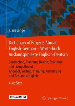 Couverture de l’ouvrage Dictionary of Projects Abroad English-German – Wörterbuch Auslandsprojekte Englisch-Deutsch