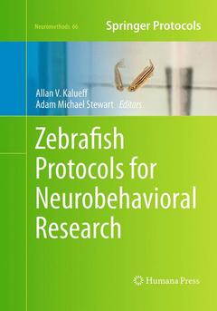 Couverture de l’ouvrage Zebrafish Protocols for Neurobehavioral Research