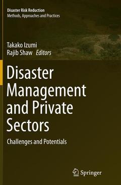 Couverture de l’ouvrage Disaster Management and Private Sectors