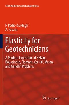 Couverture de l’ouvrage Elasticity for Geotechnicians