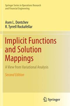 Couverture de l’ouvrage Implicit Functions and Solution Mappings