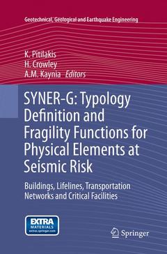 Couverture de l’ouvrage SYNER-G: Typology Definition and Fragility Functions for Physical Elements at Seismic Risk