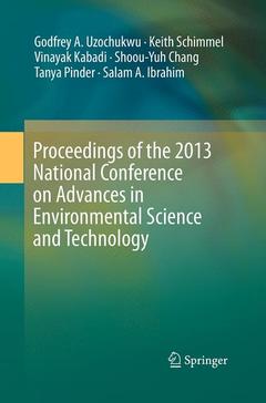 Couverture de l’ouvrage Proceedings of the 2013 National Conference on Advances in Environmental Science and Technology