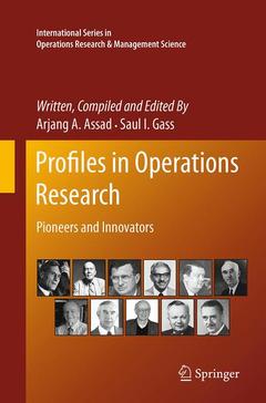 Couverture de l’ouvrage Profiles in Operations Research