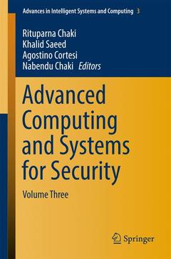 Couverture de l’ouvrage Advanced Computing and Systems for Security
