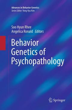 Couverture de l’ouvrage Behavior Genetics of Psychopathology
