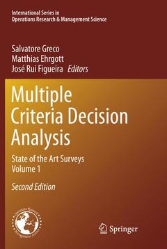 Couverture de l’ouvrage Multiple Criteria Decision Analysis
