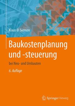 Couverture de l’ouvrage Baukostenplanung und -steuerung