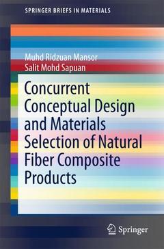 Couverture de l’ouvrage Concurrent Conceptual Design and Materials Selection of Natural Fiber Composite Products