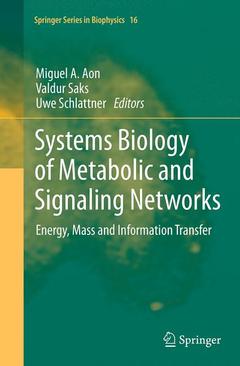 Cover of the book Systems Biology of Metabolic and Signaling Networks