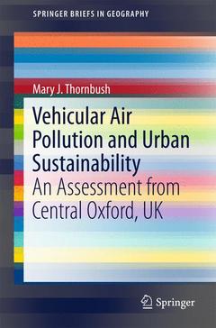 Couverture de l’ouvrage Vehicular Air Pollution and Urban Sustainability