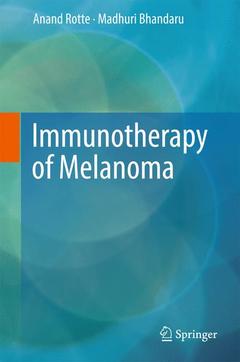 Couverture de l’ouvrage Immunotherapy of Melanoma
