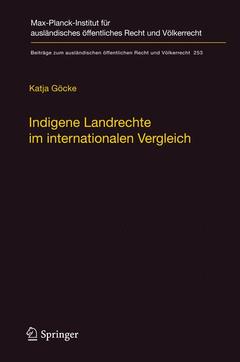 Couverture de l’ouvrage Indigene Landrechte im internationalen Vergleich