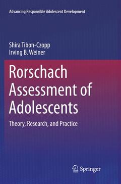 Couverture de l’ouvrage Rorschach Assessment of Adolescents