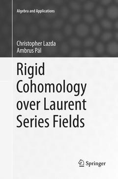 Couverture de l’ouvrage Rigid Cohomology over Laurent Series Fields
