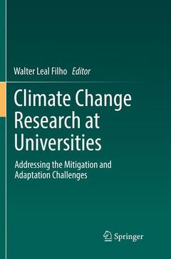 Couverture de l’ouvrage Climate Change Research at Universities