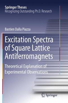 Couverture de l’ouvrage Excitation Spectra of Square Lattice Antiferromagnets