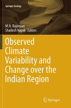 Couverture de l’ouvrage Observed Climate Variability and Change over the Indian Region
