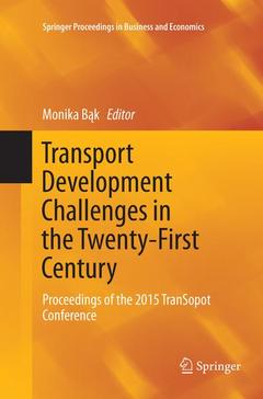 Couverture de l’ouvrage Transport Development Challenges in the Twenty-First Century