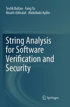 Cover of the book String Analysis for Software Verification and Security