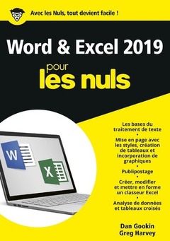 Couverture de l’ouvrage Word et Excel 2019 Mégapoche Pour les Nuls