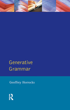 Couverture de l’ouvrage Generative Grammar