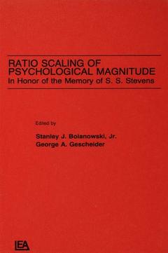 Couverture de l’ouvrage Ratio Scaling of Psychological Magnitude