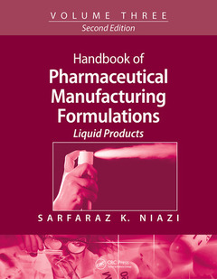 Couverture de l’ouvrage Handbook of Pharmaceutical Manufacturing Formulations