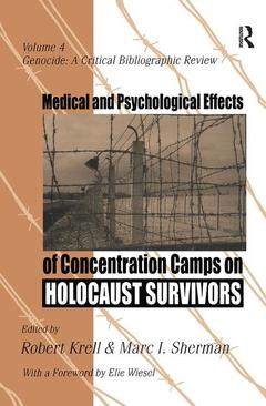 Couverture de l’ouvrage Medical and Psychological Effects of Concentration Camps on Holocaust Survivors