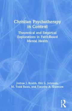 Couverture de l’ouvrage Christian Psychotherapy in Context