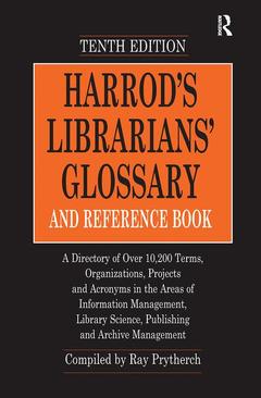 Couverture de l’ouvrage Harrod's Librarians' Glossary and Reference Book