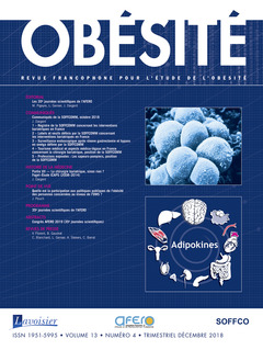 Couverture de l’ouvrage Obésité. Vol. 13 N° 4 - Décembre 2018