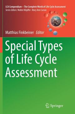 Couverture de l’ouvrage Special Types of Life Cycle Assessment